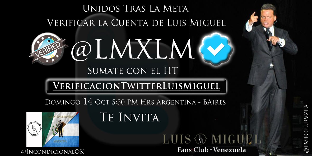 LMFCLUBVZLA's tweet photo. #RT #RecordandoelAyer @IncondicionalOK estuvo en nuestra iniciativa hace 8 años atrás en #VerificacionTwitterLuisMiguel @LMXLM #LuisMiguelFansClubvenezuelainternationalOfficial30AñosdeTrayectoria
Idea original @peggyconlin
Diseño Gráfico @javierchancelor
Asistente @VICELILY https://t.co/xa5SRn5lci
