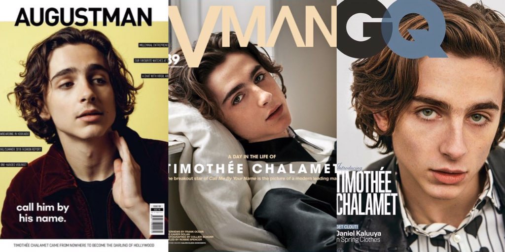 431. timothée chalamet’s magazine covers. 