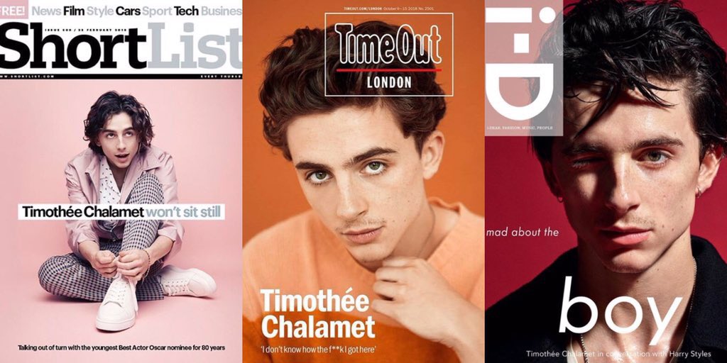 timothée chalamet’s magazine covers.