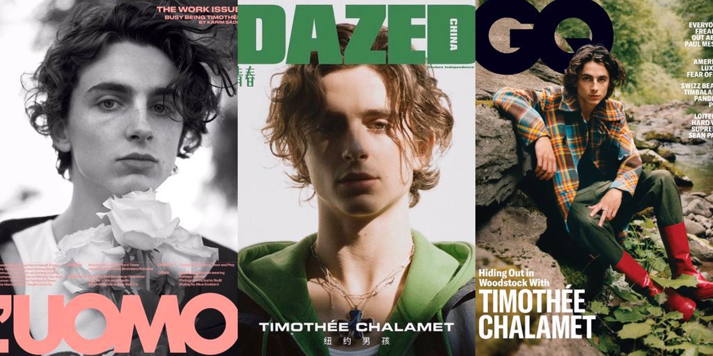 timothée chalamet’s magazine covers.