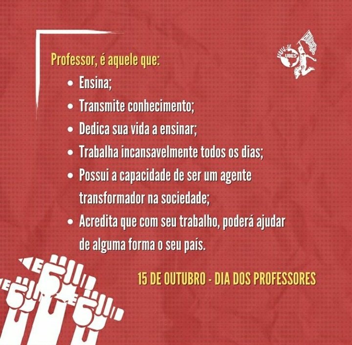 rebelese_ubes's tweet photo. Dia dos santos, me arrisco a dizer, hoje celebramos os professores que com toda certeza merecem o nosso prestígio e admiração, eles que deixam rastros por nós e colocam trilhos como se fossemos uma locomotiva, não teria luta estudantil sem vcs! Obrigada por cada aprendizado ✊🏿 https://t.co/0hTgvxKMEC