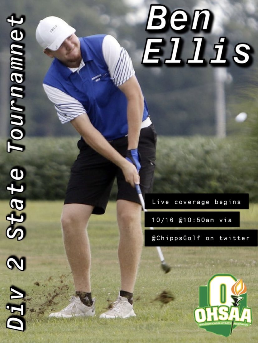 ChippsGolf's tweet photo. Good luck tomorrow @17ben_ellis! Follow along tomorrow starting at 10:50*am. https://t.co/WXb8nS9qiK