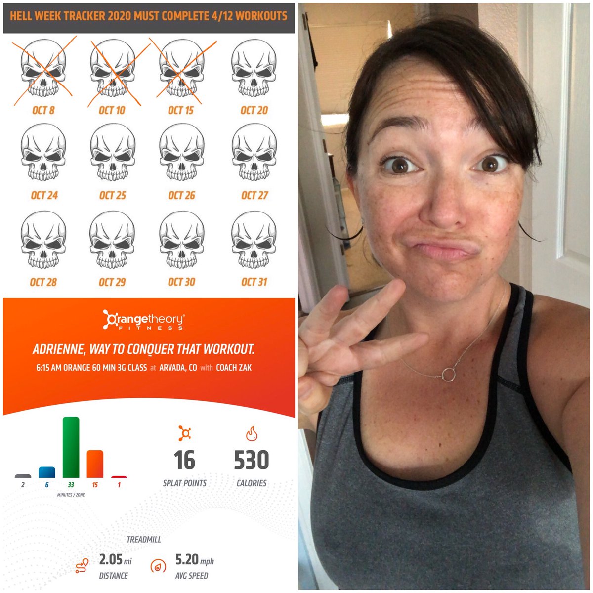 DrACadle's tweet image. Third @orangetheory #hellweek2020 class in the books!  I was definitely #CRAWL-ing out of there!  Nine more to go to complete all 12 this year!

#keepburning #orangetheoryfitness #allthesquats