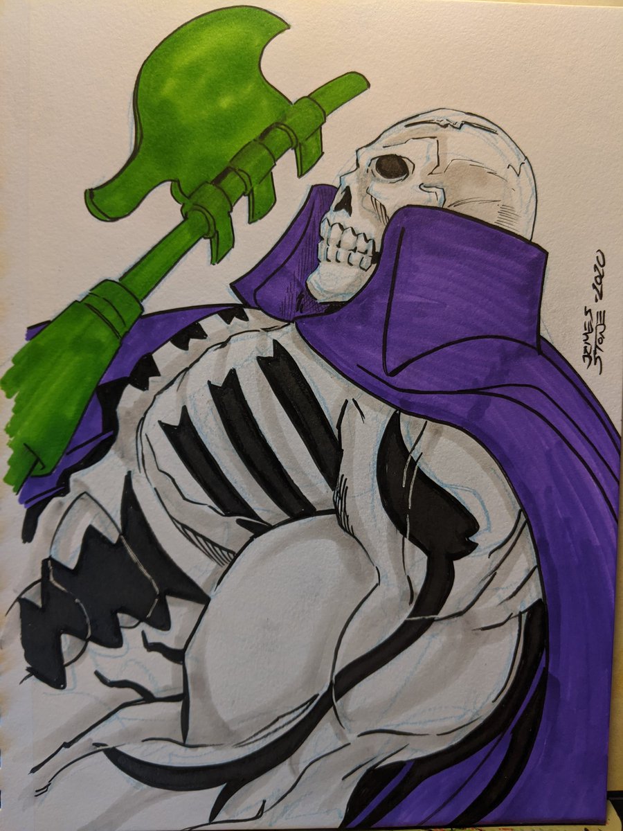 JamesLeeStone's tweet photo. #ScareGlow Day 14 #snakemountain
I don't know this #character looks like if #goldburg was #SKELETOR #mastersoftheink #motu @masters #mastersoftheuniverse #sketchbook #sketch #pensketch #blueline #kuretake #zigpen #mangaka #brushpen #lineart #openforcommissions https://t.co/BLRdcMqbKi
