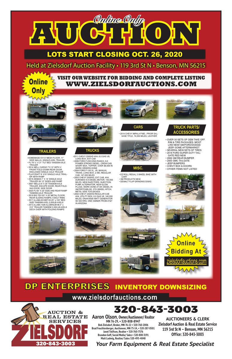 Zielsdorf Auction Real Estate Service Benson Mn