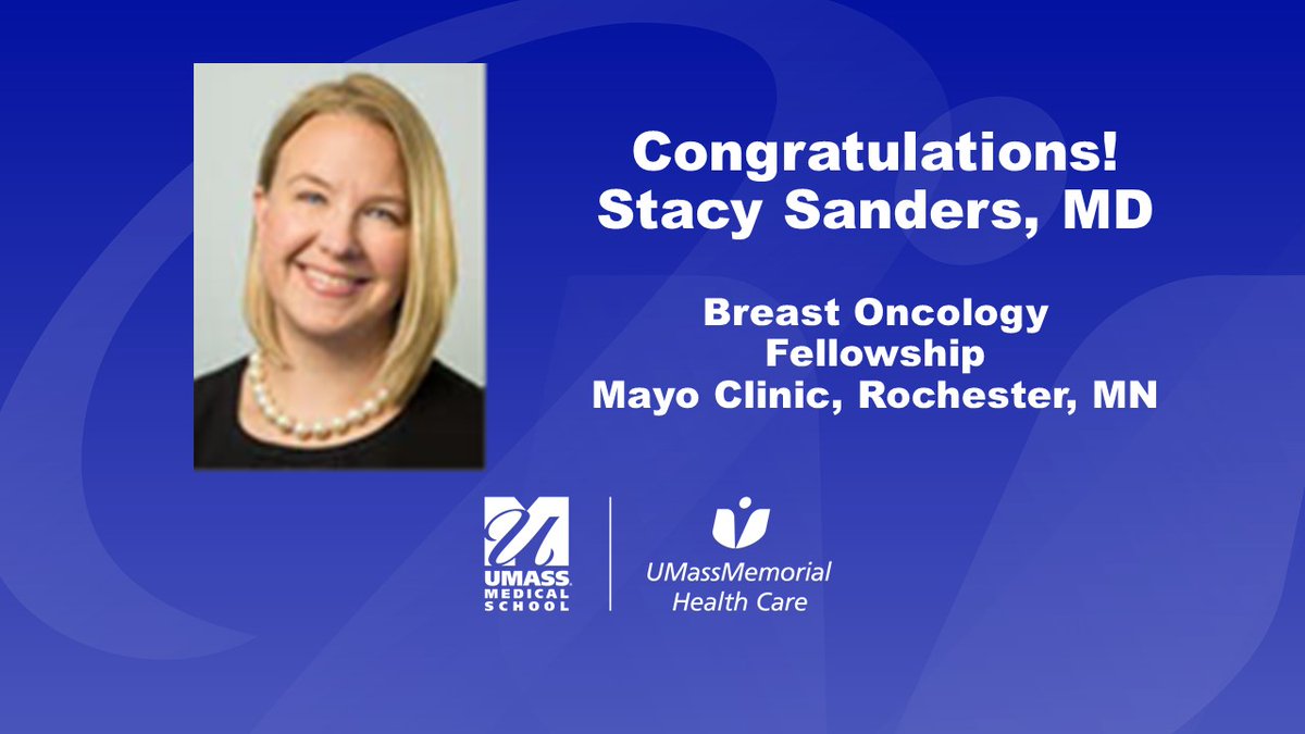 UMassSurgery (@umasssurgery) on Twitter photo Congratulations to our amazing Dr. Stacy Sanders on her Breast Oncology Fellowship match <a href="/MayoClinic/">Mayo Clinic</a>. We are so proud of you and all you have accomplished! Congratulations to our amazing Dr. Stacy Sanders on her Breast Oncology Fellowship match <a href="/MayoClinic/">Mayo Clinic</a>. We are so proud of you and all you have accomplished!
