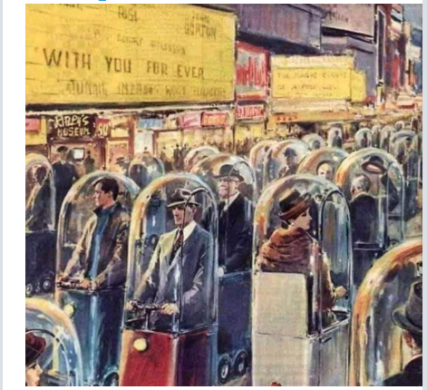 Painted in 1962. "Life in 2022". Each of us in own bubble..
