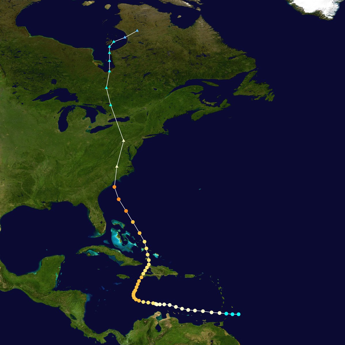 3. They called it Hazel. The hurricane had first been spotted off the coast of South America, and over the course of the week it had been steadily heading north.