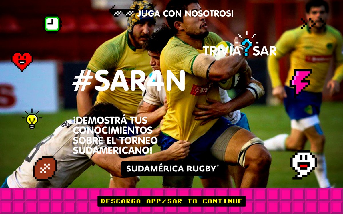¡#SAR4N! ¿Todavía no descargaste nuestra app? 🤔 ¡No pierdas tiempo! 😮

Partidos en vivo 📺, estadísticas 🔢 y contenidos 🗒️ exclusivos 📲 en la #App de Sudamérica Rugby. Descargala de tu store favorito. 

#ElRugbyNosUne