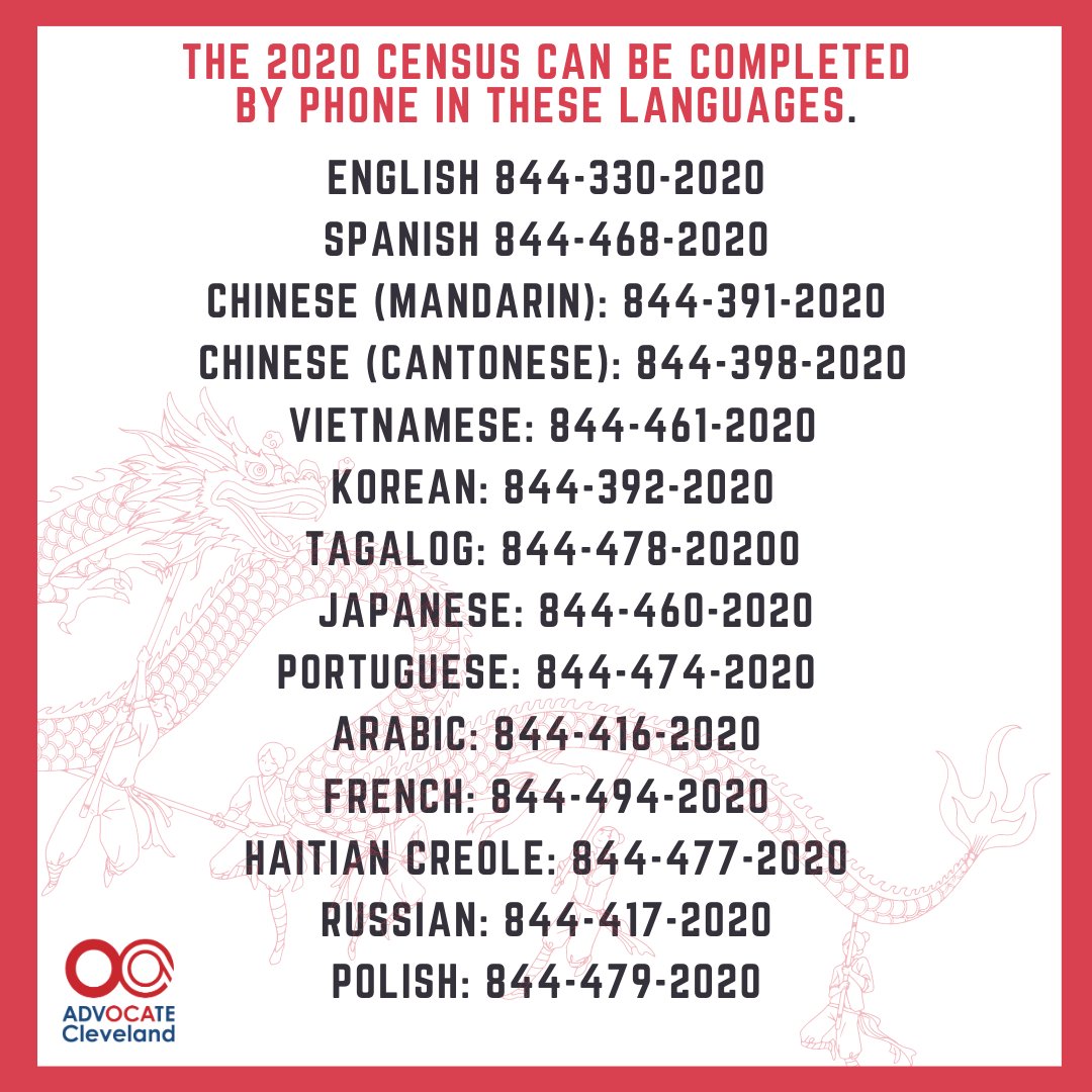 OCACleveland's tweet image. #2020Census phone lines are closing earlier than the online Census. English/Spanish phone lines will be available until 2 AM EST Oct 16, non-English/non-Spanish lines until 10 PM EST Oct 15th #CompleteCountCLE #AAPI2020 #Commit2CLE #2020Census #CountCLE2020 #CountUsIn
