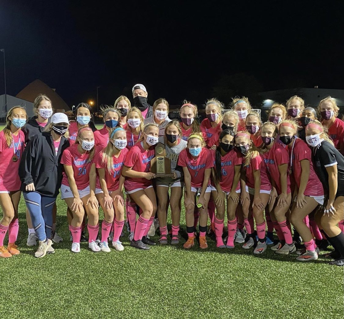 District 26 winners! On to regionals. Congrats to Callie Segelon, Ellie Meyer and Josie McRae on making the all district tournament team.       🚀⚽️
