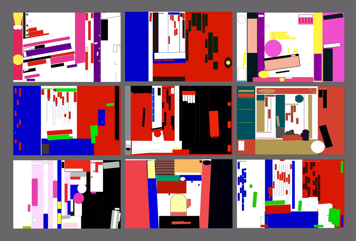 髙田 唯 週刊誌の中吊り広告から文字を取り除くと 美しいバグのような色面が現れます 毎年ゼミでは色鉛筆や絵具で着彩していましたが今年はオンライン授業なのでデータで制作しました 日常の見方を少し変えるためのワークショップです