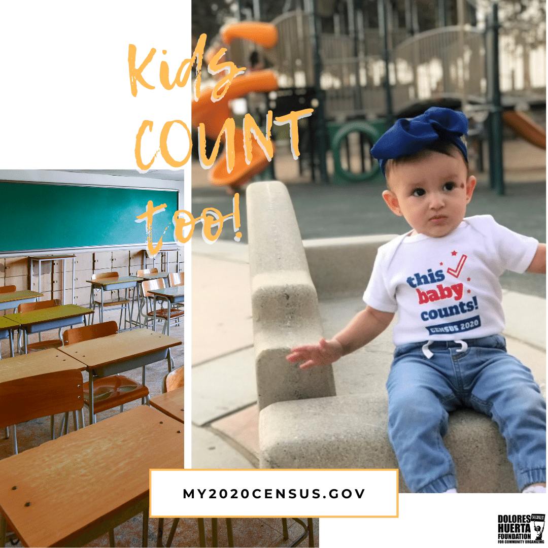 DoloresHuertaFD's tweet photo. Kids count too! An estimated 5% of kids under the age of 5 weren’t counted in the 2010 Census. That’s about 1 million young children, the highest of any age group. #HagaseContar #CuentaConmigo #Censo2020 #cometoyourcensus #CountVoteWin #ContarVotarGanar #SiSePuede #DHF https://t.co/uY7nlgY9BI