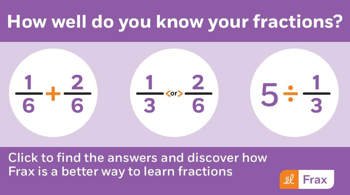Quiz time! Frax integrates the latest research-proven instructional methods with an adaptive, game-based approach to create a better way to learn fractions. #EdTech #STEMed #MathHelp ow.ly/dVMW50BII5t