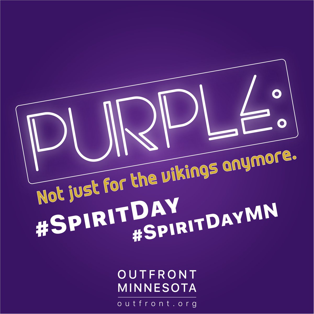 outfrontmn's tweet photo. Together, we can stop bu... @EducationMN, @glaad, @Out4GoodMPS,
#SKOL #SpiritDayMN #StopBullying #MNValues #Lesbian #Gay #Trans #Queer #LGBT #LGBTQ #EndBullying #Instagay #instaqueer #queerstagram #gaystagram #Equality #Equity #LoveIsLove #Minnesota #Vikings #MinnesotaVikings https://t.co/Deb09CBvTw