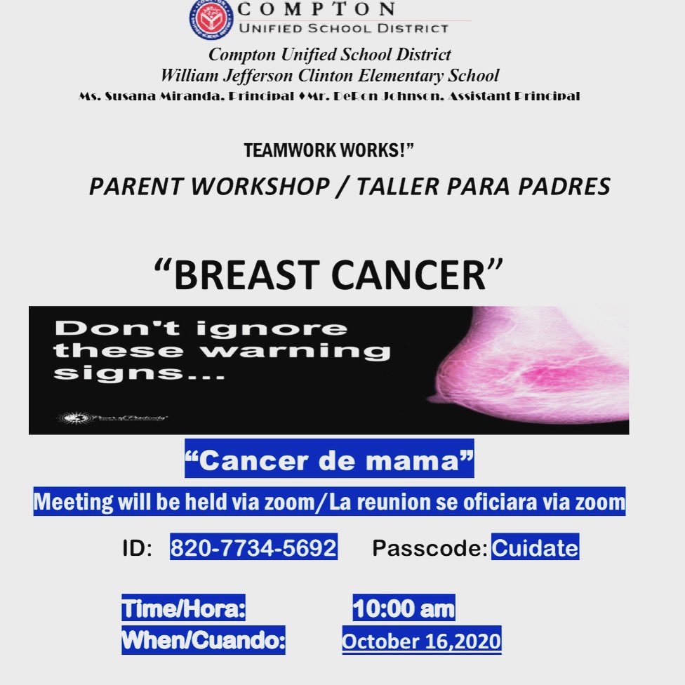 Parent Workshop Friday 10/16 @ 10am. Taller de Padres 16 de oct @ 10am #ParentWorkshops #clintonlions