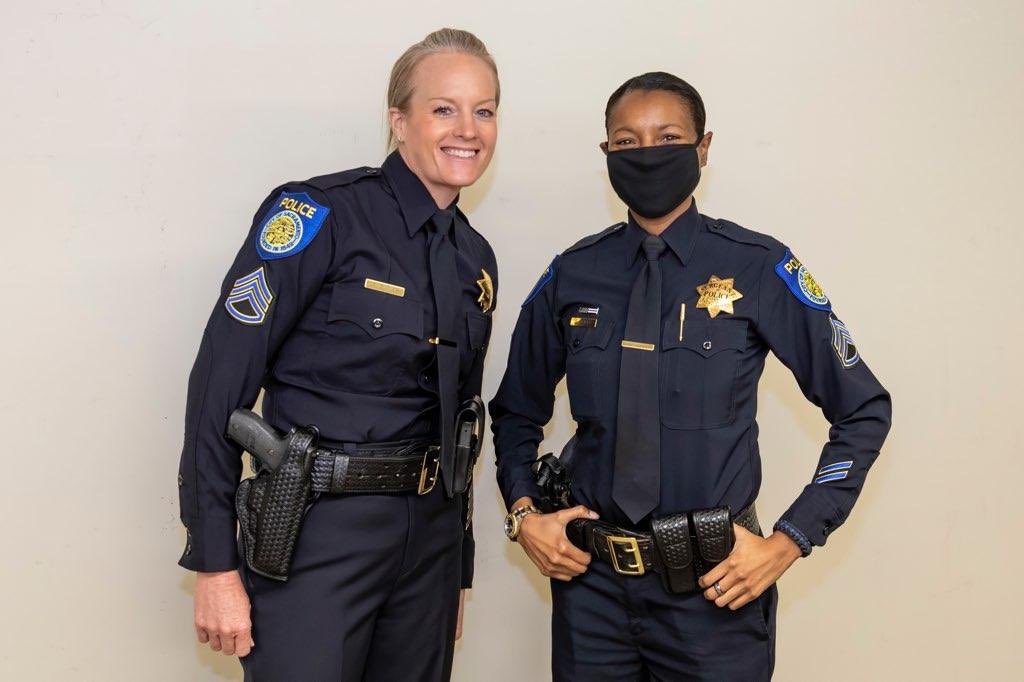 SacPolice's tweet photo. We want to wish a huge 🎉congratulations 🎉to our newest sergeant- Sgt Butler who was promoted today. We are so proud of you! #sacpd #bethdifference https://t.co/lsvUXC5gto
