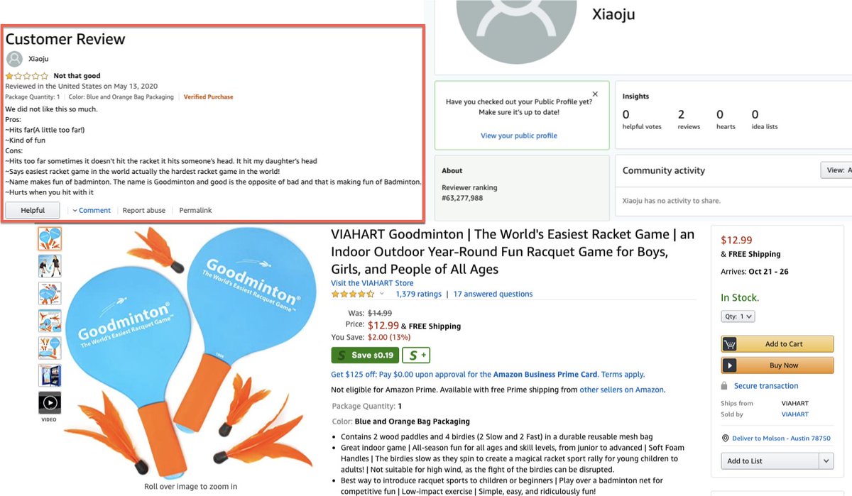 Molson Hart On Twitter I Have No Proof But This Seems To Be A Pretty Good Example Of A Fake Review On Amazon Chinese Name Non Native Punctuation And Grammar