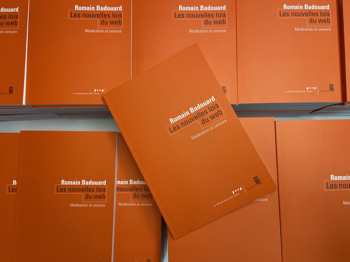 RBadouard's tweet photo. Ravi de vous annoncer la sortie de mon nouveau livre, "Les nouvelles lois du web", aux @EditionsduSeuil, le 29 octobre prochain! 
Il tente de répondre à la question suivante : comment lutter contre les #FakeNews et #HateSpeech tout en défendant la liberté d'expression ? https://t.co/cV79f9Lp9P