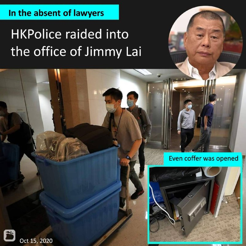 elidaydreamer's tweet photo. @thehill even Jimmy Lai's safe is broken. no wonder Hong Kong citizens think that Police are no difference to thieves..... HK Police terrorists are No Discipline Force 

when they raid the office , no lawyers were informed and at the site. which make it easier for them to plant evidence.. https://t.co/IA9DNvLJdU