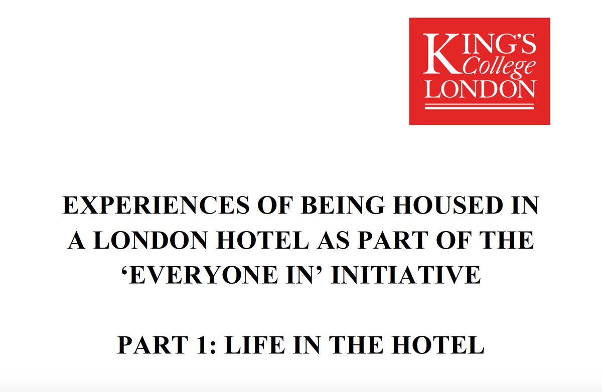 We're conducting a qualitative study exploring the experiences of people housed in the London hotel programme for people experiencing rough sleeping. We've written our 1st report & wanted to share this: osf.io/qp5wu/ @StMungos @HomelessLink @crisis_uk @RobertJenrick