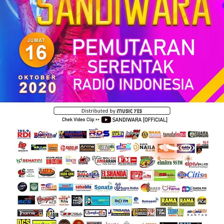 #Pemutaranserentak
JUM'AT,16 Oktober 2020
Single terbaru dari
JESSIE ZHESA - SANDIWARA
Di Radio DUT FM Siantar <a href="/dutfmsiantar/">DUT FM SIANTAR 94.50</a>

Supported by
☑️ <a href="/sstrec/">Seven Stars Records [OFFICIAL]</a> <a href="/nandre_elmitraf/">UnKnown</a>

Sukses untuk lagu barunya :

Single "JESSIE ZHESA - SANDIWARA" ini juga udah bisa di Radio Dut FM 📻
