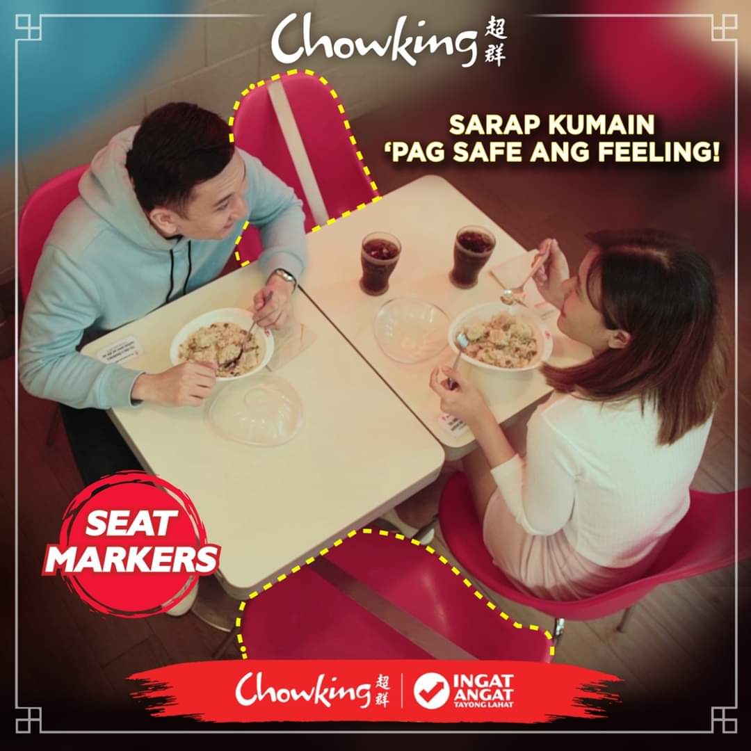 cklemerybats's tweet photo. In our stores, we make sure that we practice physical distancing even in our dine-in areas dahil mas masarap kumain ‘pag safe
 ang feeling! #IngatAngat
Visit the nearest Chowking store in your area today:
https://t.co/ui2gN5ITur

(c) Chowking PH

#ChowNa
#ChowkingLemery https://t.co/kZBWvztG1E