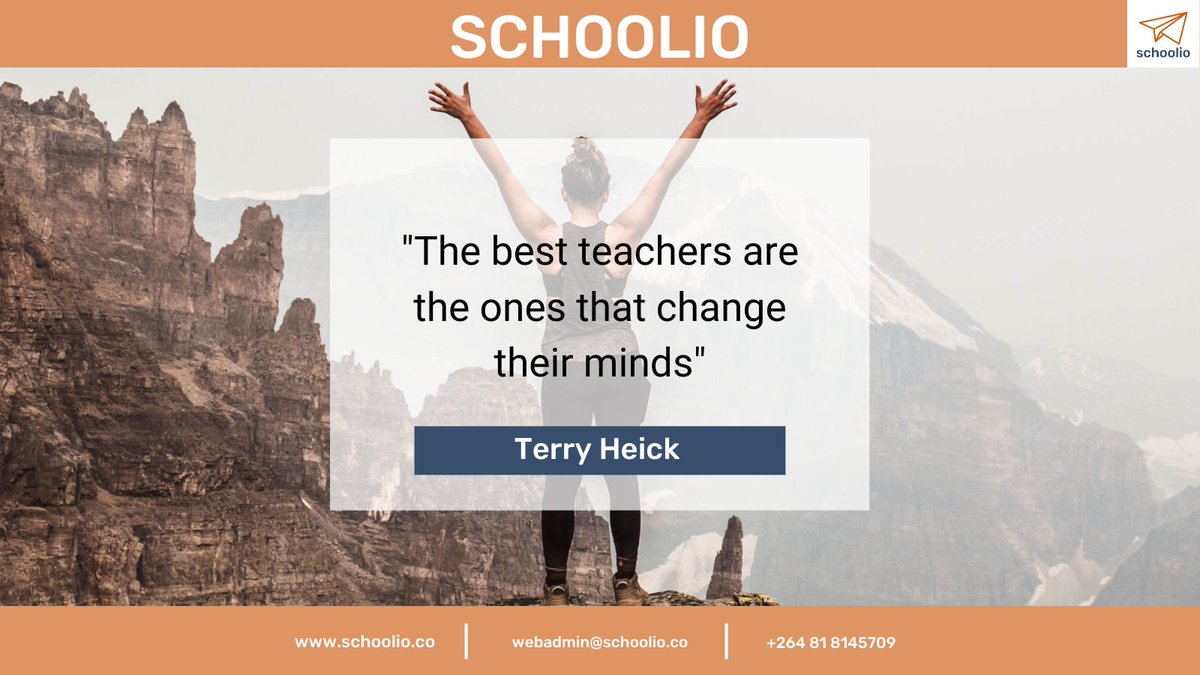The best Teachers change their minds because things themselves change. Technology, culture, academic standards, assessment forms, and the cost and format of higher education all evolve endlessly.

#Education #Schoolio #Edtech #Digitallearing

schoolio.co