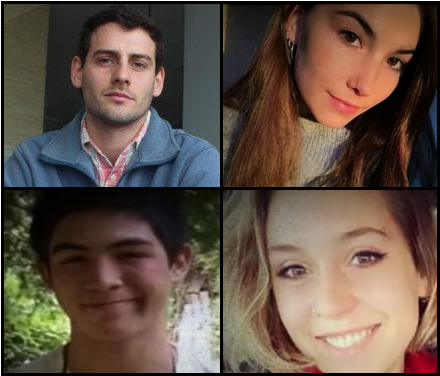 Aquí están los responsables de la muerte de Antonia Barra: Martín Pradenas, el hombre que la violó; Consuelo Marín, la 'amiga' que la dejó a su suerte; Rodrigo Canario, el ex que la denigró; y Carla Pinedo, la mujer que quería funarla. Que nadie se olvide de sus nombres y caras.