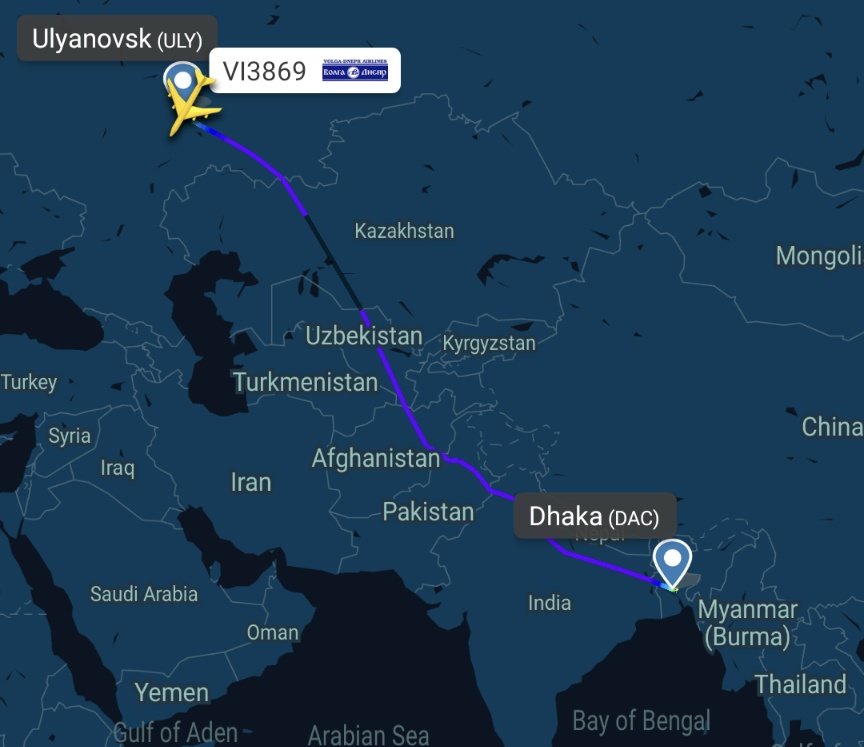 RA-82046 Last flight: until yesterday, 7/4/2020, Pisa - Ulyanovsk.Hadn't flown anywhere since July 4, until it flew from Ulyanovsk, Russia to Dhaka, Bangladesh on 10/14.It visited Medford on June 24, 2020. http://flightaware.com/live/flight/RA82046