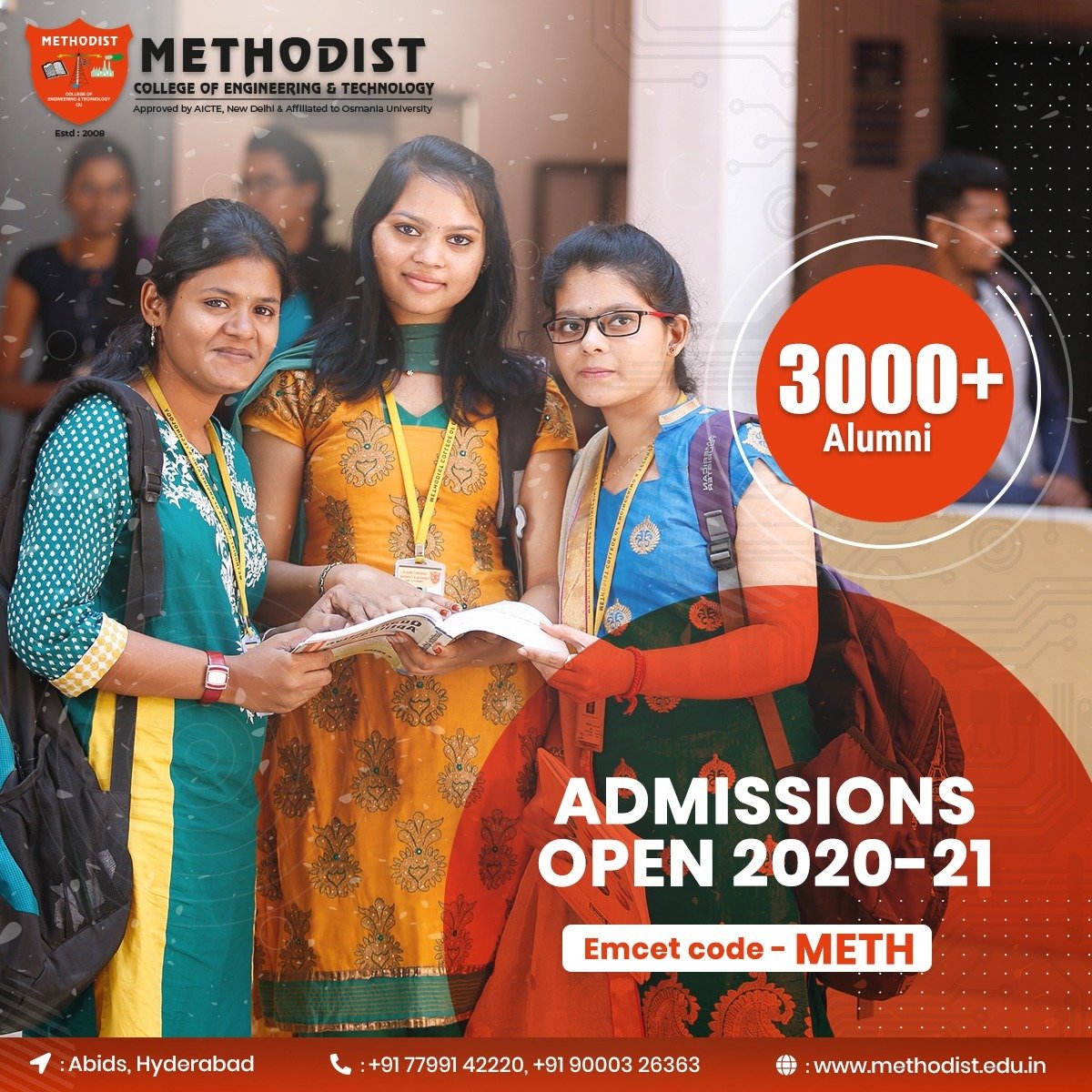 MCETHyderabad's tweet photo. We are a family of 3000+ all around the globe. Give your career the head start with our industry oriented courses only at Methodist .
Visit Here https://t.co/YGvq54yDGJ
#AdmissionsOpen2020_21
#Career
#IndustryOrientedCourses
#MethodistCollegeOfEngineeringTechnology
#MCET https://t.co/Aq2nzvxPT5