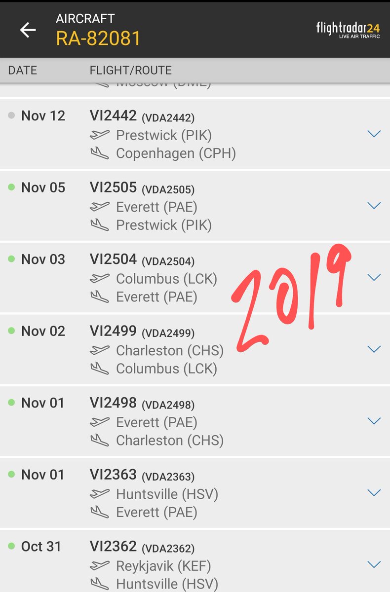 RA-82081 Last flight: Today, 10/15/2020 Panama City, Panama - Santa Crusty, BoliviaThis plane really loves flying between Columbus and Everett, WA. It bebopped between them on several occasions, with Orlando in the mix on the most trip on July.