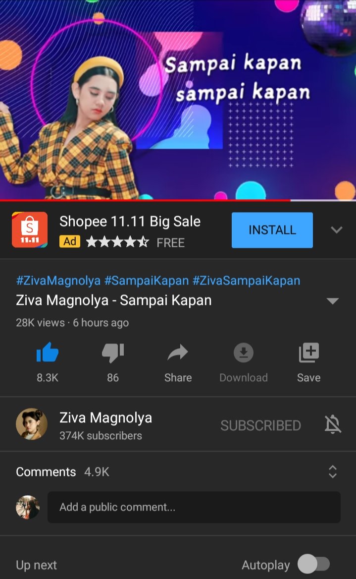 ayooo siapaa nih yang belom dengerin Sampai Kapan dari @YaelahZiva ?? Dengerin sekarang yukk!! Tersedia di semua platform musik! lagunya bisa naikin mood booster bgtt! 
#ZivaSampaiKapan