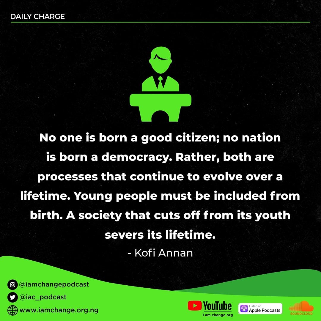 iamchangepod's tweet photo. A society that cuts off from its youth severs its lifetime.
#DailyCharge https://t.co/59juoMffd0