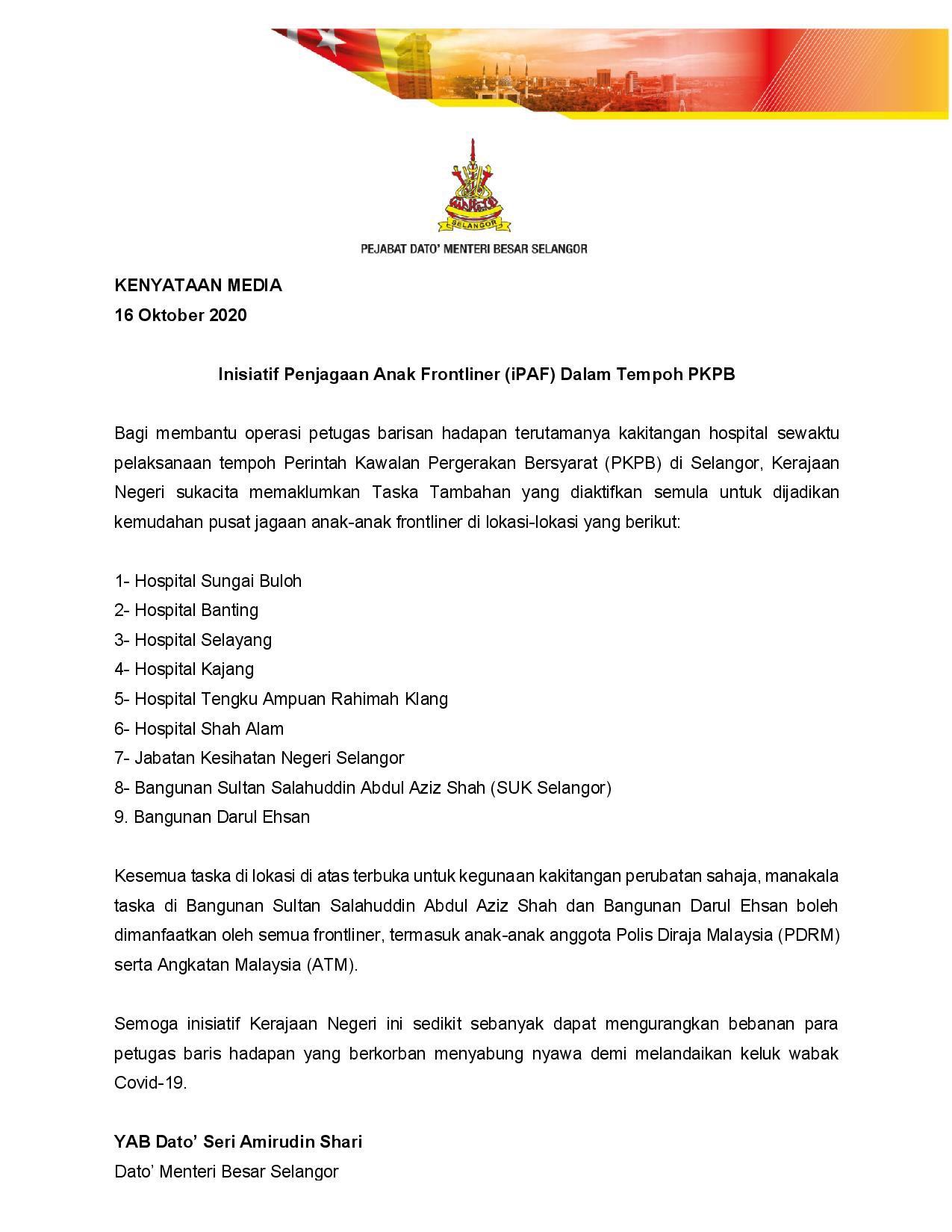 Bfm News On Twitter The Selangor State Government Has Launched A Childcare Initiative For Medical Frontliners In Light Of The Cmco It Will Reopen Nurseries In A Number Of Locations To Serve