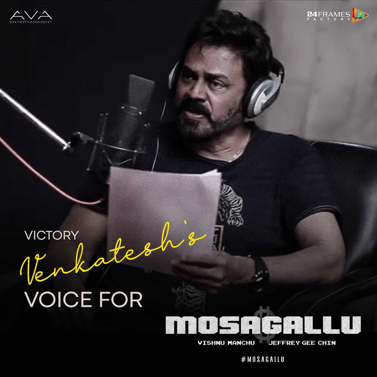 TrendsVenkatesh's tweet photo. After SrinivasaKalyanam 
Now it's time to Bounce Magical with @VenkyMama Voice over ahead #Mosagallu 

@24FramesFactory 
Team Are in Top notch promotions 🔥 
#Narappa || #F3 https://t.co/eX920uLfOX
