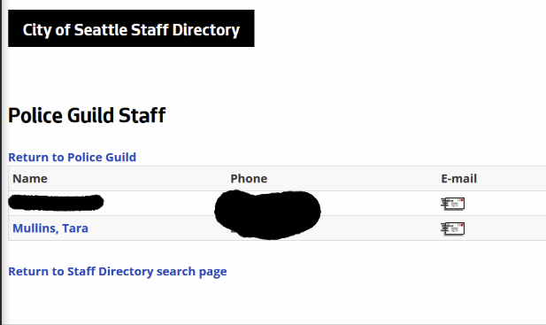 (this isnt me burying the lead or anything here, I came to this thread to read SPD's manual and don't know how I ended up here but I did)also here is the screenshot from the directory, showing Tara Mullins as a current employee