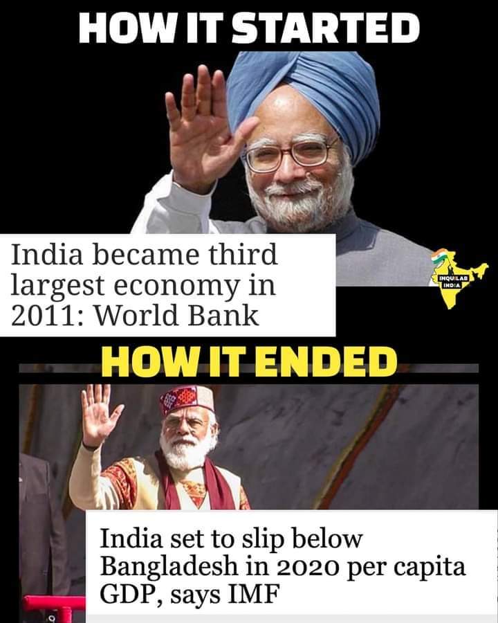 When an Educated person like MMS leads the Country
🔸 India became third largest economy in the world.

When an Uneducated fascist person leads the Country
🔸India became third poorest country in South Asian region.

#Nation_With_BJP 
#BJPSeDeshBachao