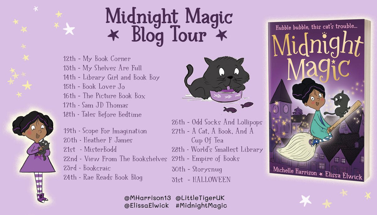 Today is my stop on the #MidnightMagic blog tour. Be sure to check out my Q&A with author @MHarrison13 @LittleTigerUK @ElissaElwick