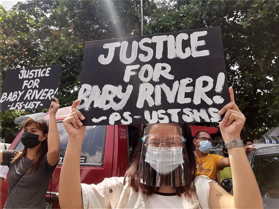 LOOK: Activists call for justice for Nasino and River in a rally outside the Manila North Cemetery. (: Kapatid) | via  @MBMinkaTiangco