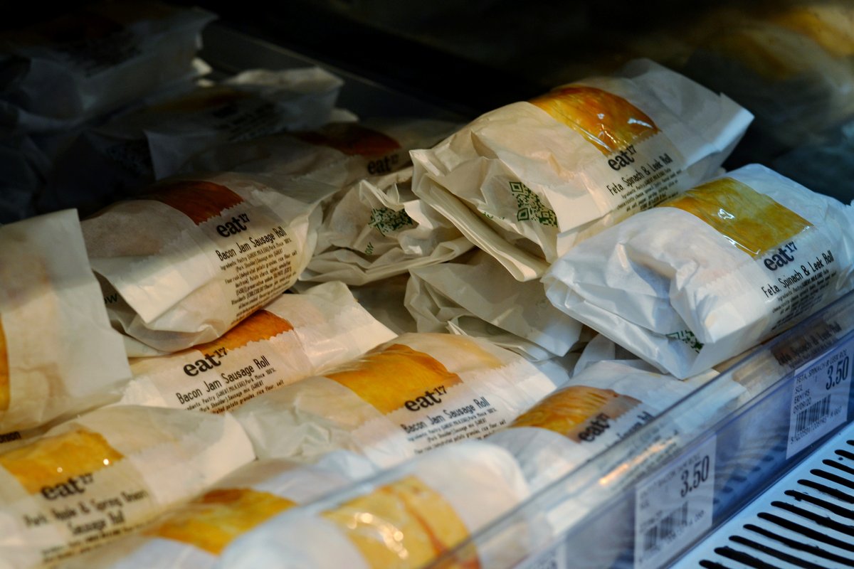 Our sausage rolls are... DELICIOUS! 🤩

We make them fresh using the best ingredients (Eat17 Bacon Jam 😉) and we know you loved them because they fly off our shelves! ❤️