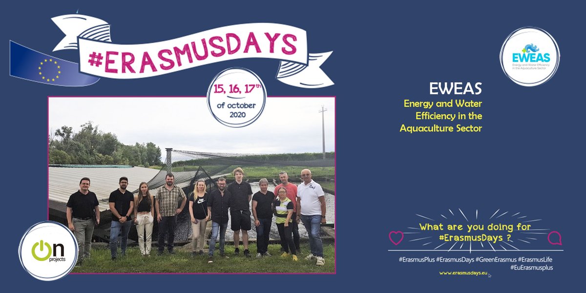 onprojects_es's tweet photo. ๐ช๐บ #ErasmusDays are our favorite days!
Celebrating #ErasmusDays2020 together with @ErasmusEWEAS we shine the spotlight on the team & promote our #ErasmusPlus partnership for developing #water & #energyefficiency solutions in #aquaculture.
@EUErasmusPlus @sepiegob
#ErasmusDaysOn https://t.co/9a6WDm5ruw