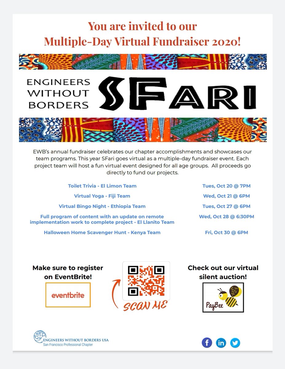 SFari Virtual Fundraiser is next week!!
Event Registration 
eventbrite.com/o/engineers-wi…
Silent Auction
paybee.io/quickpay.html?…