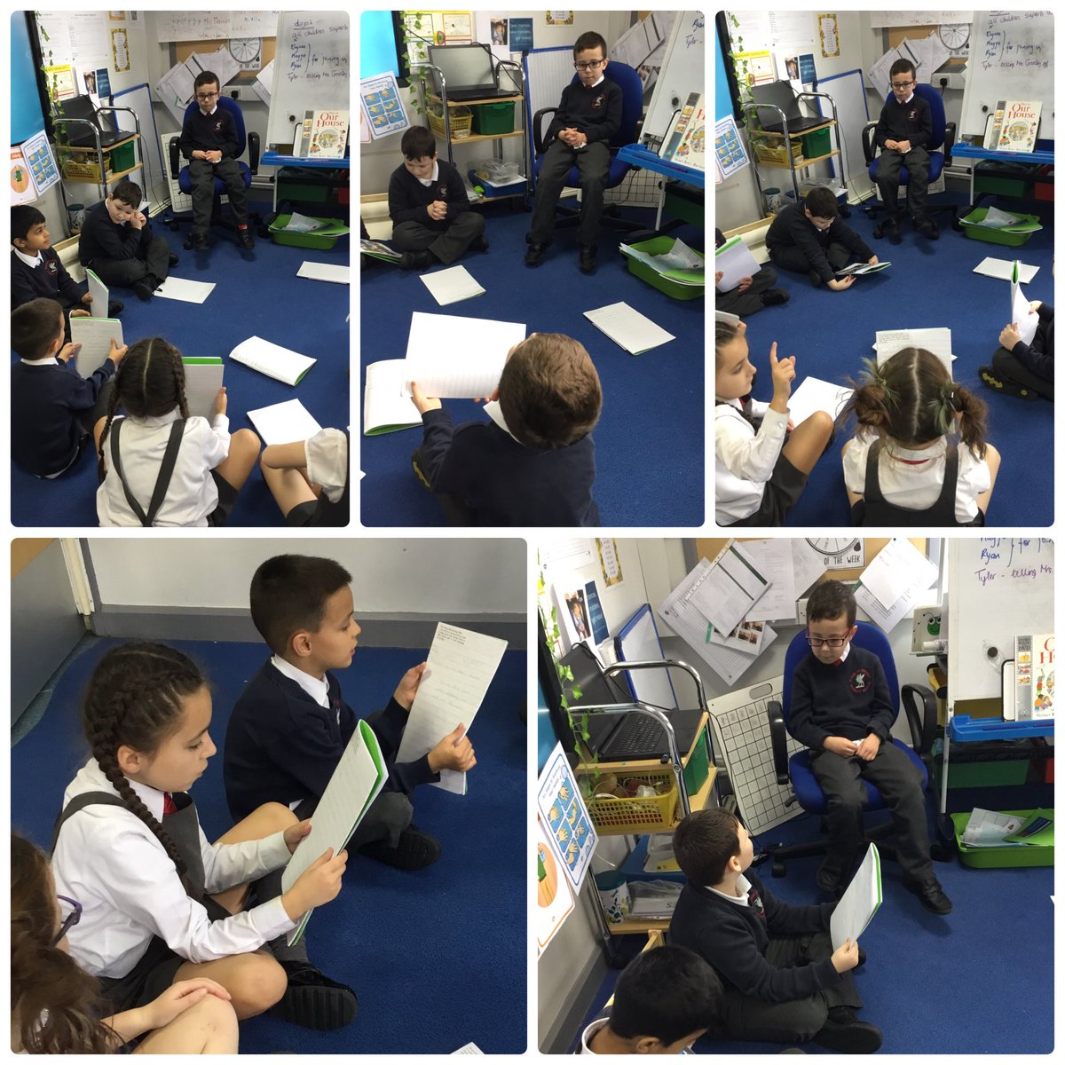 Class 7 hot seated George today from ‘ This is OUR house.’ We thought about and wrote our questions, then read them out to George.  Great speaking and listening by all. #pleasantstreaders