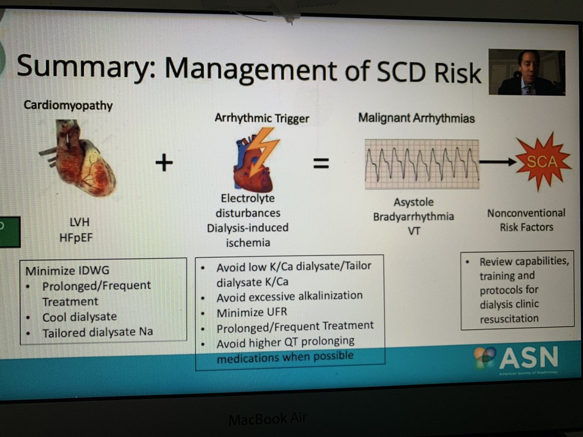brona_moloney's tweet image. ⚡️EF&amp;lt; 35 and on HD?-no evidence for primary prevention ICD ⚡️CPR commenced in HD unit= better outcomes. ⚡️Cautious IHD script UFR/ dialysate k, schedule another slot ⚡️bradyarrythmias more common #earlyprogram #KidneyWk