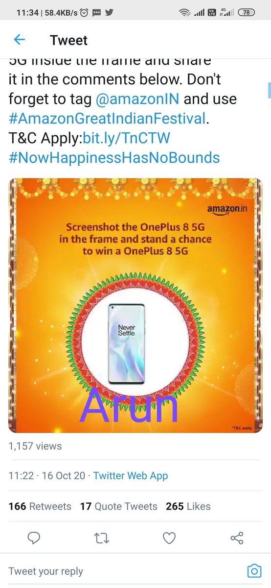 ArunPrakaash10's tweet photo. @amazonIN Let me get this. 
@amazonIN 
#AmazonGreatIndianFestival 
#NowHappinessHasNoBounds https://t.co/ymm0KOGe9L