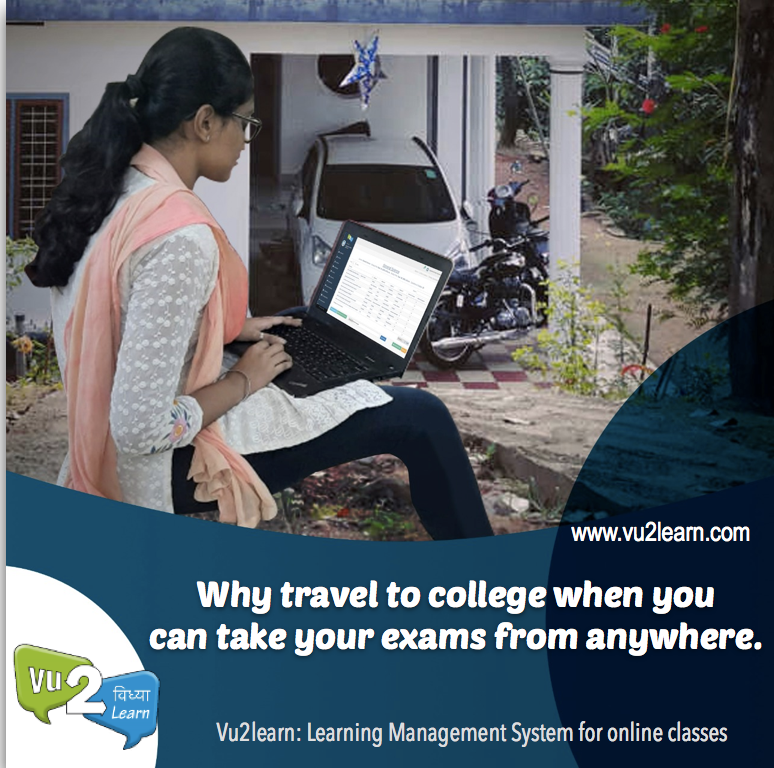 Vu2Learn's tweet photo. It is exam time and #students have to travel to college for taking exams. Vu2learn solves this problem with its online exam module. They can take exams from anywhere,  https://t.co/zSz0IvrRhm
#OnlineEducation | #OnlineClasses | #LearningManagementSystem | #Exams | #ExamsAnywhere https://t.co/jaJDZnFyJr