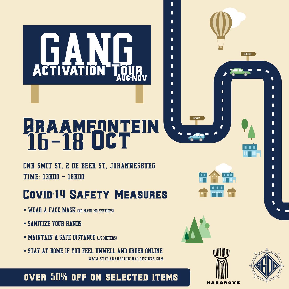 SGOD_ZA's tweet image. HAPPY #intsgodfriday 

WE LIVE IN BRAAMFONTEIN FOR AN EXCLUSIVE POP-UP EXPERIENCE AT @mangrovejoburg FROM TODAY 16 OCTOBER TILL 18 OCTOBER 2020. CORE. BASIC AND EXCLUSIVE PRODUCTS WILL BE MADE AVAILABLE. UP TO 50% OFF ON SELECTED ITEMS 🚀