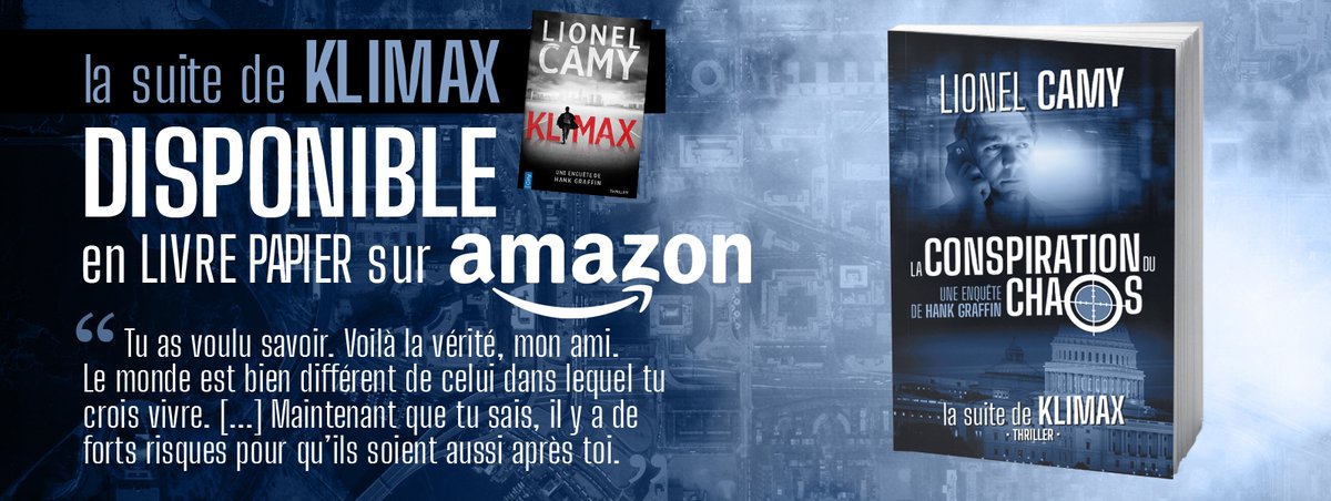 🎁 #Concours 🎁 
À GAGNER : 3 exemplaires du livre broché « La Conspiration du Chaos ».
➡️Conditions : RT ➕ FOLLOW <a href="/LionelCamy/">Lionel Camy</a> 
➡️Ouvert : France Métro + Belgique.
🍀Tirage au sort : 23/10/20 à 18 h.
Infos sur le roman : lionelcamy.com/sortie-de-la-c…
#roman #livres #thriller #suspense