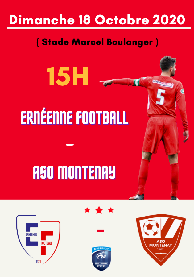 Rendez-vous dimanche à <a href="/ErneenneF/">Ernéenne Football</a>  ! 🔴⚪️